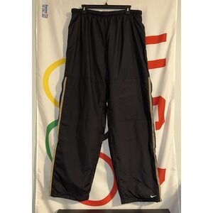 Nike Track Pants Mens XL Black Ankle Zipper Baggy Y2K